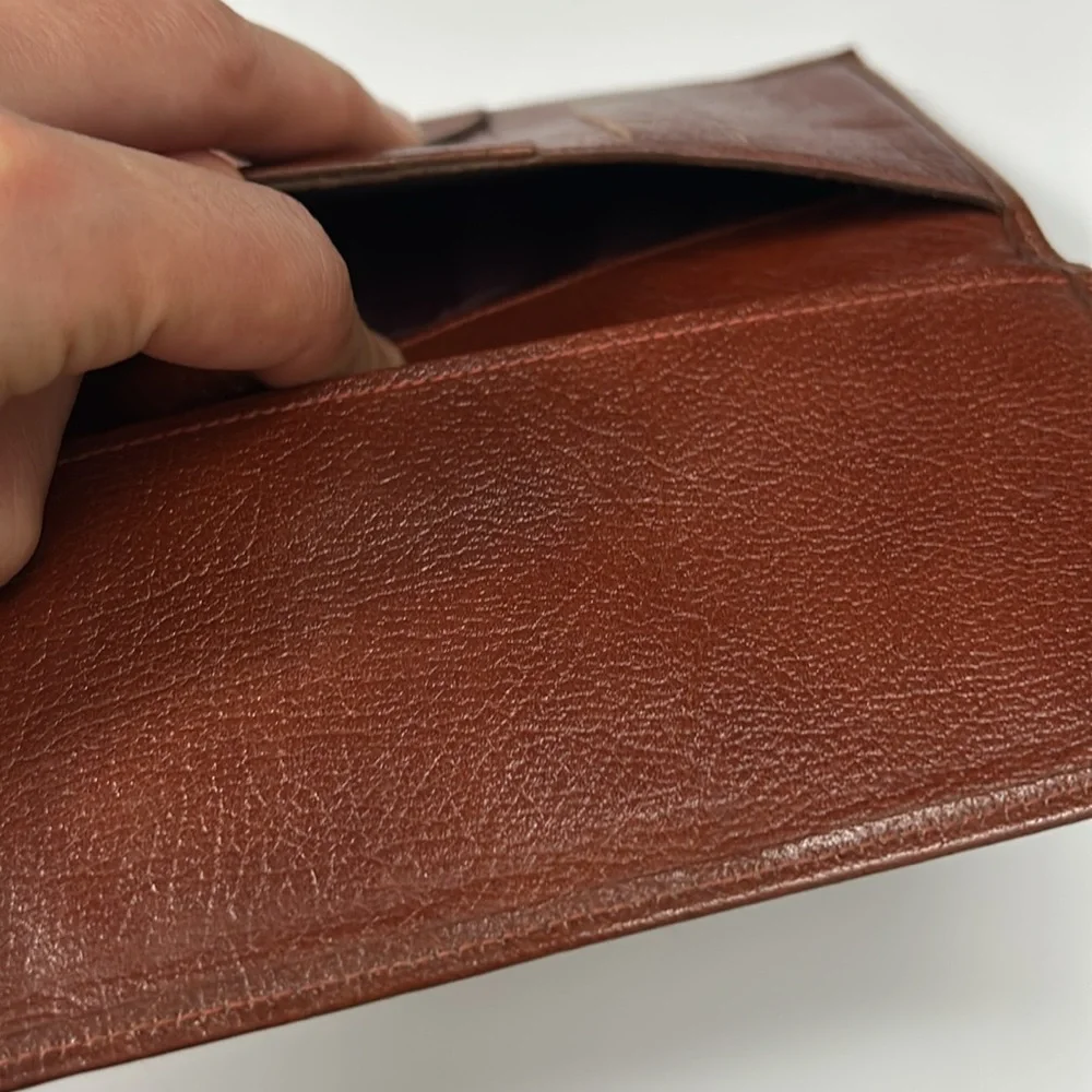 Cowhide Bifold Slim Leather Wallet with credit card and money pockets unisex